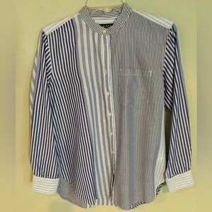 Ralph Lauren women’s button-down blue and white striped blouse